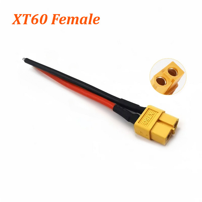 XT60 병렬 배터리 커넥터 3 방향 14AWG 실리콘 와이어 남성/여성 충전기 모터 용 이중 확장 Y 분배기 100mm, 06 XT60 Female, 1개