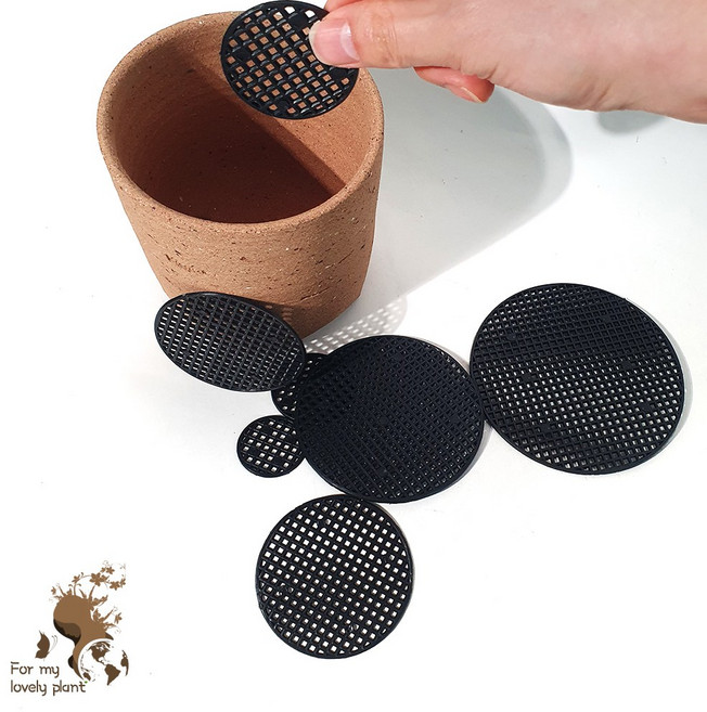 원형 조각 깔망 자르지 않고 바로 쓰는 화분 깔망 분갈이 거름망 2호 거목산업사, 6호 (7.5cm), 1개