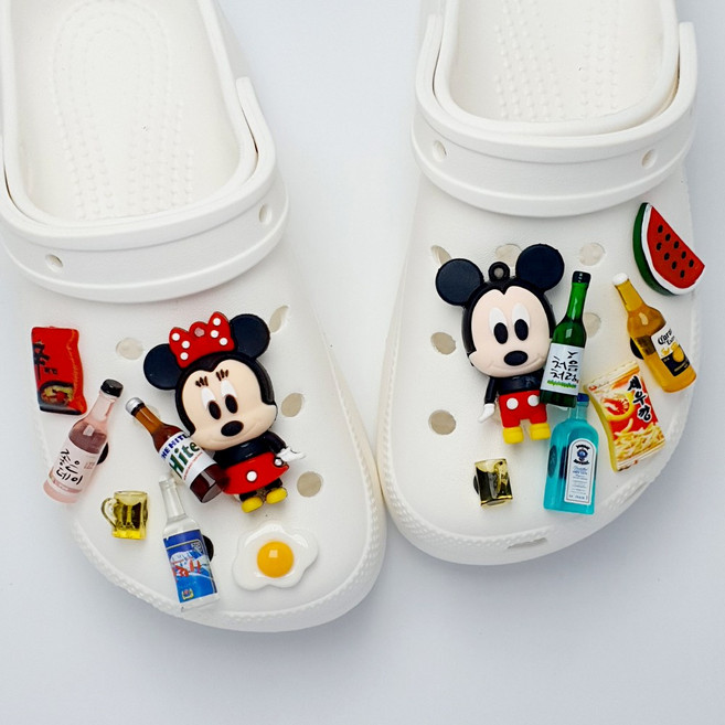 비츠톡톡 커플 마우스 피규어 소주 맥주 술병 양주 음식 파츠 참 세트