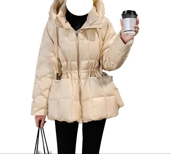 쌍천 스타일리쉬한 턱시도 오리털 보온 차이나넥 겨울 미디 슬림핏 패딩 W25110812