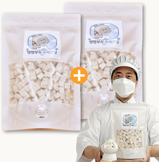 [펫502] 연안부두 대용량 트릿 동결건조 수제간식, 100g, 2개, 북어
