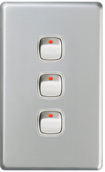 르그랑 엑셀 실버) 스위치3구 + 국내전용피스, 1개