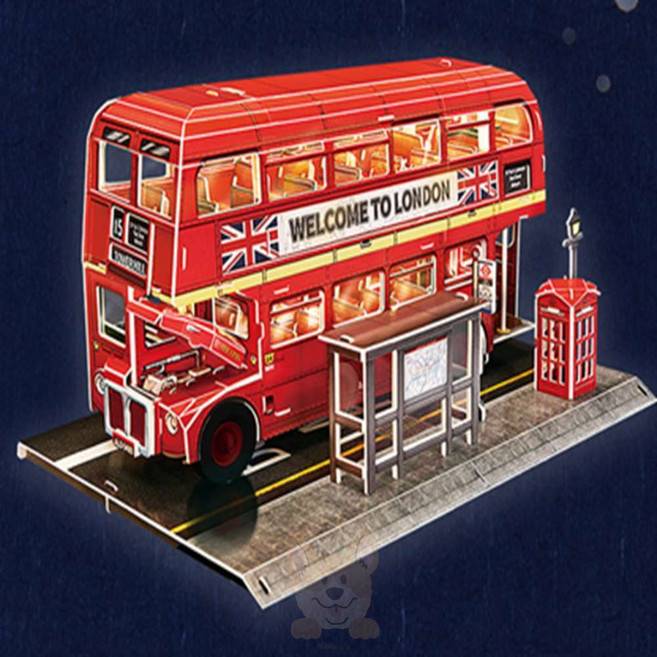 나루상점 큐빅펀 입체퍼즐 런던2층버스 led 조립완구