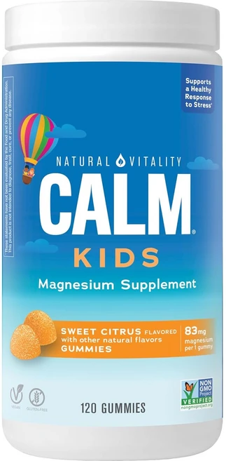 내츄럴바이탈리티 캄 어린이 마그네슘 83g 스위트 시트러스 구미, 2개, 120정 - 쿠팡