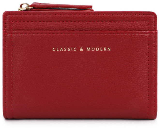 이케이 데일리 여성 가죽 심플 카드 반지갑 지퍼 동전지갑