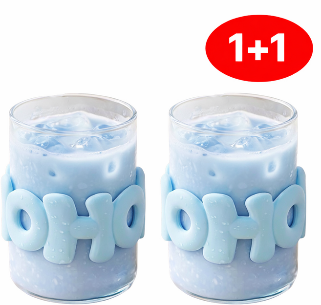 실리콘 디자인 친환경 컵슬리브 컵홀더, 2개, 블루