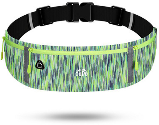 [PIPUSE]런닝 마라톤 플립 벨트 가방 미니 아웃도어 트레킹 히든 방수 핸드폰 힙색, 칠색녹색, 1개