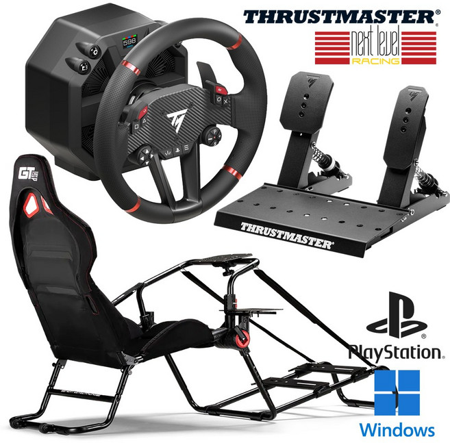 트러스트마스터 T598 DD 레이싱휠 넥스트레벨 GT LITE PRO 레이싱시트 세트 (2패달포함 공식수입정품 PS4 PS5 PC), 1개