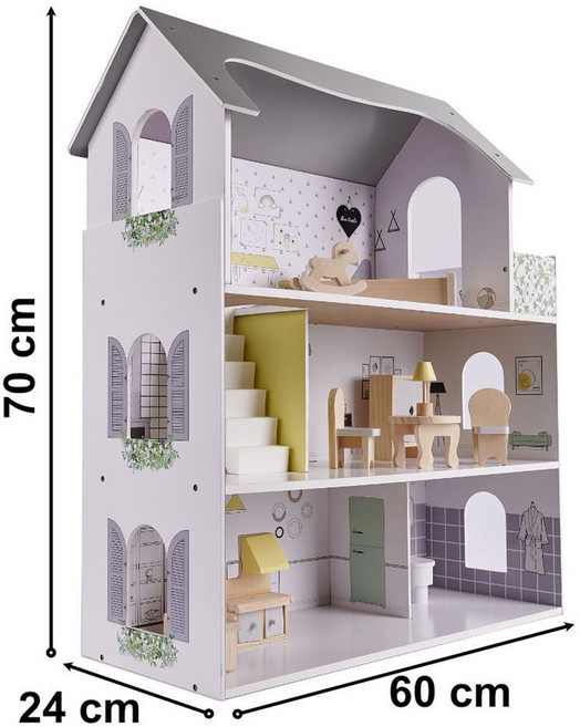 원목 인형의 우드 역할놀이 놀이 하우스 집 주방 미니어처, 1개