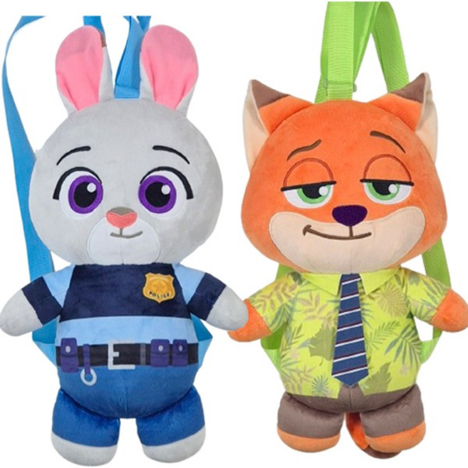 캐릭터 주토피아 봉제 가방 백팩 인형 35cm 디즈니 캐릭터 동물 토끼 여우