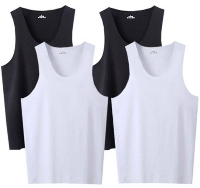 풀팟 남성 심리스 슬림핏 쿨런닝 4P 통기성 무지 노라인 부드러운촉감 고탄력