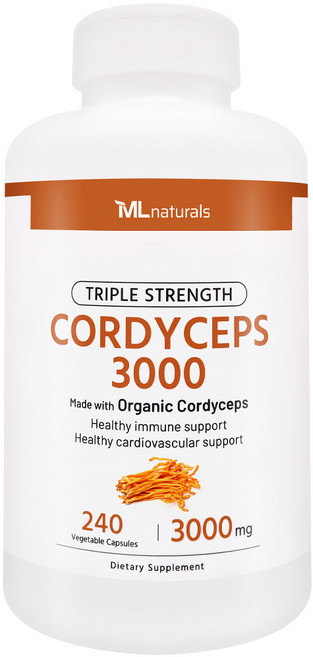 [미국빠른직구] 신제품 마이라이프 내추럴스 동충하초 3000mg, 1개, 240정