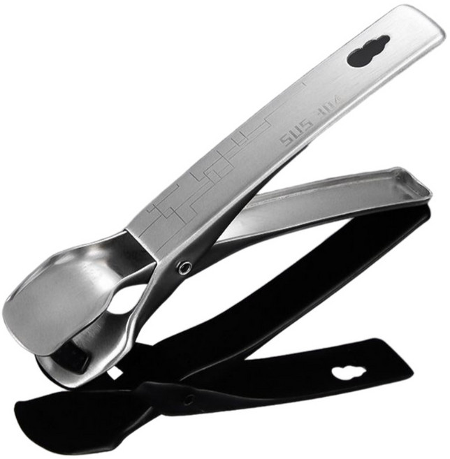 GAMJA 304 스테인레스 뚝배기 냄비 에어프라이어 집게 베이비무브 뜨거운그릇 이유식용기, 1개, 실버