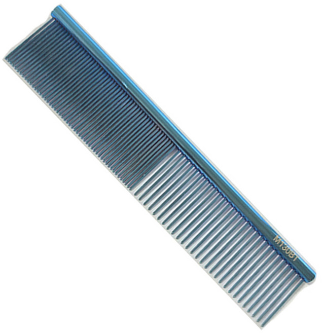 MADAN 마단콤 5인치 미니콤 M-130BT(Blue) 13cm 레인보우 코팅 미니콤 소형 강아지빗 고양이빗, 1개, 블루