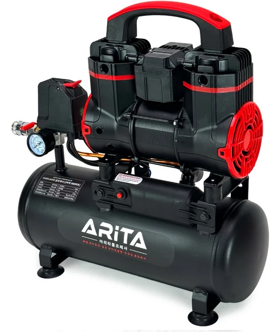 아리타 콤프레샤 8리터 AR-CM08 소형 저소음 무오일, 1개 - 쿠팡