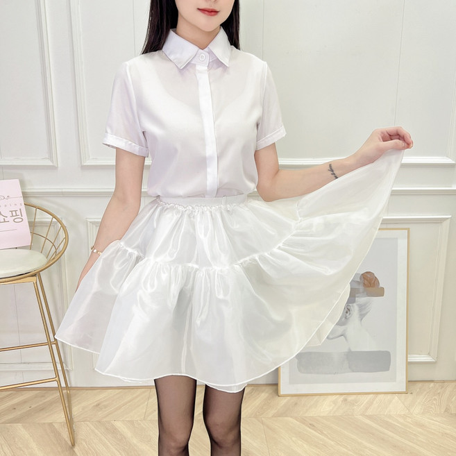 핫스윗 패티코트 속치마 이너 볼륨 스커트 화이트 기장 45cm 노와이어 자연스러운 볼륨