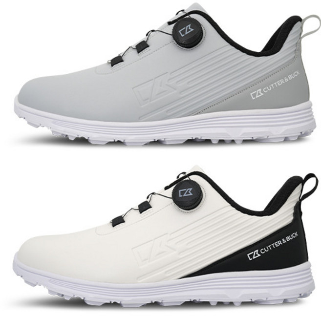 [완판추가리오더입고] 커터앤벅 남성 라인로고 스파이크리스 골프화 - CBM5AGS114
