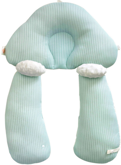 키즈웍 아기 옆 잠 신생아 짱구 두상 베개 u자 바디필로우 뒤집기 역류 방지 쿠션 유아 옆으로 누워자는 배게 메쉬, 1개