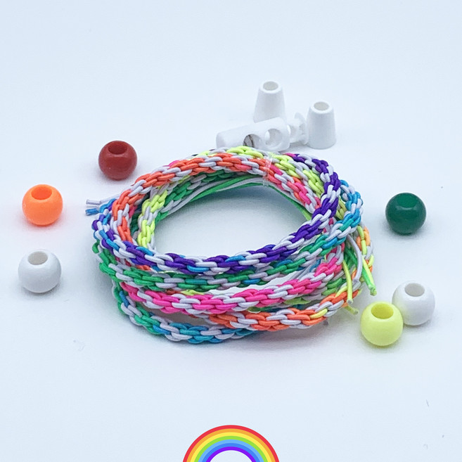 [오호라스튜디오]롤롤 레인보우 이니셜 수제 수경끈, 레인보우 동글07, 1개