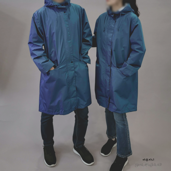 야무지니 하프 레인코트 여성 남자 성인 캠핑 골프 낚시 여행 우비 비옷 우의