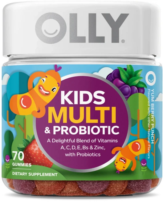 올리 키즈멀티 프로바이오틱 얌 베리 펀치 구미 70개, 1세트, 70정 - 쿠팡