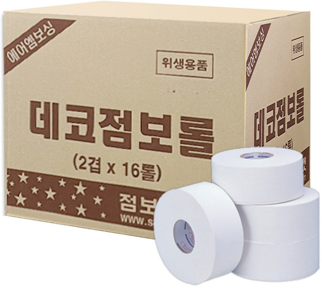 땡큐 데코 2겹 절약형 엠보싱 점보롤 화장지, 16롤, 1개