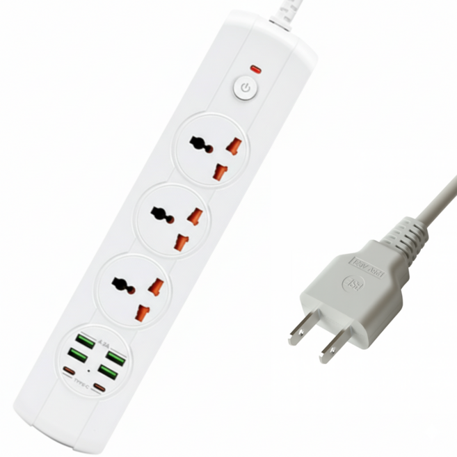 라이프디 110v Usb 멀티탭 3구 일본 미국 대만 해외 여행 멀티어댑터 220v 변환, 1개