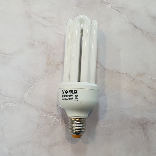 장수램프/안정기내장형 EFQU30EX-D 30W/주광색/전구색/전구/전기교체/전구형삼파장램프/형광램프/LED, 전구색, 1개