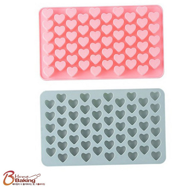 이홈베이킹 차칸쿡- 실리콘몰드 미니하트55구 랜덤1개, 1개
