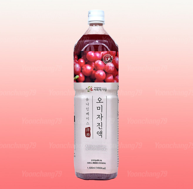유나인베이스 오미자 진액 1.5L / 과일원액 희석음료, 1개