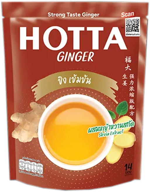HOTTA 스트롱 강한맛 생강차 태국 핫타 홋타 분말형, 1개, 14개입, 9g