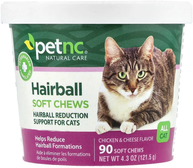 petnc NATURAL CARE 헤어볼 소프트 츄 모든 고양이 사용 가능 치킨 & 치즈 맛 츄 90정 CARE (펫앤씨 내추럴 케어) - 쿠팡