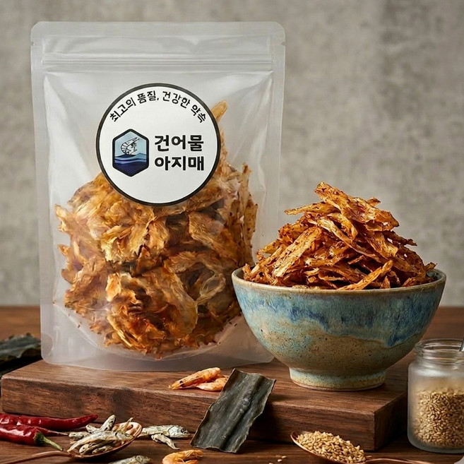 구운 쥐포채 간편 술안주 마른안주 어포 채 소포장, 1개, 1kg