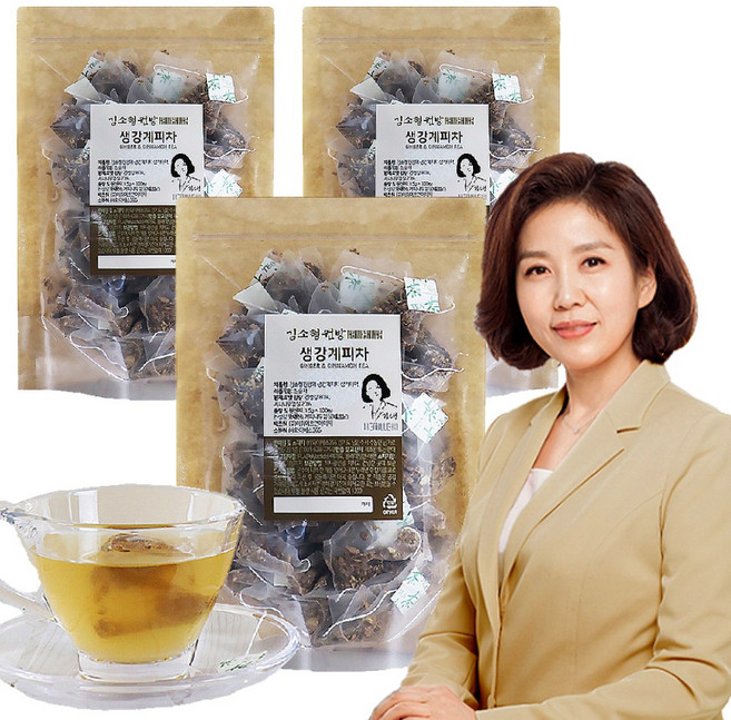 저온가공 김소형 생강계피차 삼각 티백 국산 생강 건강차, 3개, 100개입, 1.5g
