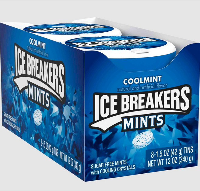 [미국직배송]아이스 브레이커스 무설탕 쿨민트 캔디, 340g, 1개