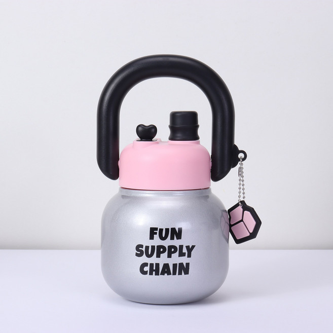 고급스러운 대용량 휴대용 주전자 316 스테인리스 스틸 이중 음료 보온병 차 칸이 있는 야외 휴대용 공간 톤톤 주전자, 680ml, 실버