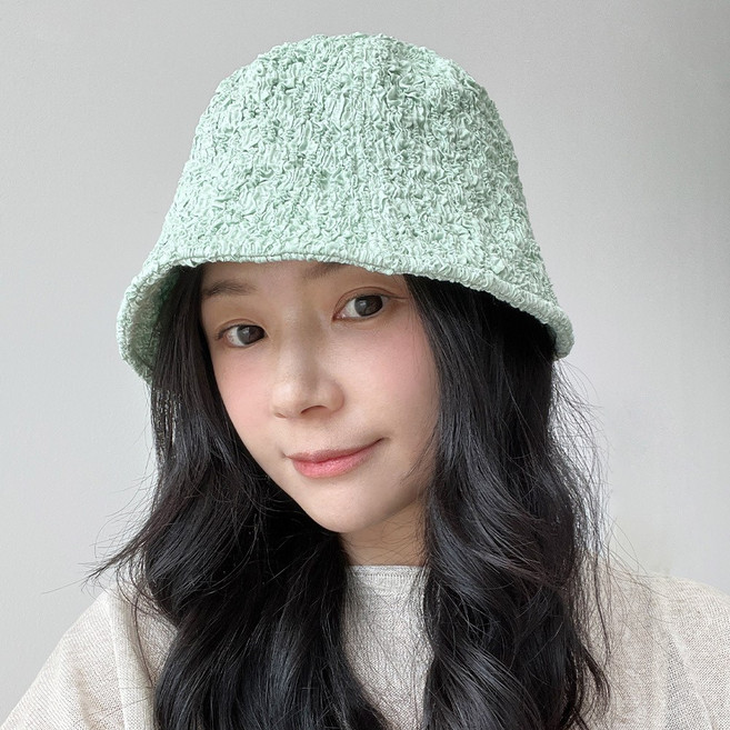 링클 벨크로 버킷햇 여성 여름 벙거지모자 린넨 해외여행 모자