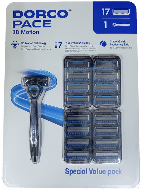 도루코 페이스 3D 모션 7중날 면도기+면도날 17입 면도기세트 코스트코, 1개