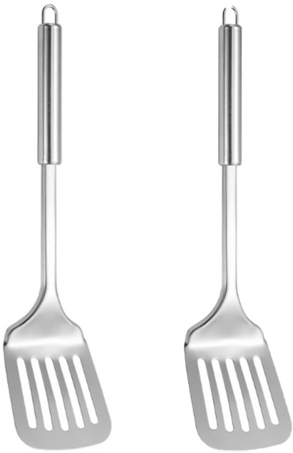 라이프핵 스텐 304 조리용 뒤지개 뒤집개 뒤집게, 2개, 실버