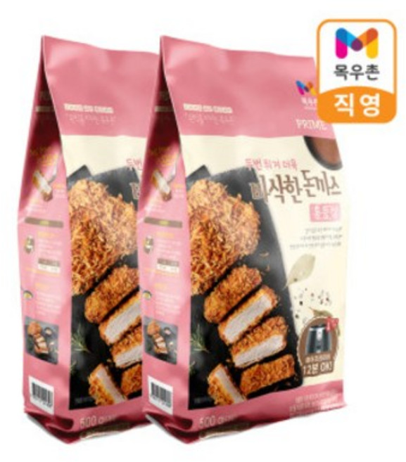 목우촌 프라임 통등심 돈까스 500gX2개, 500g, 2개