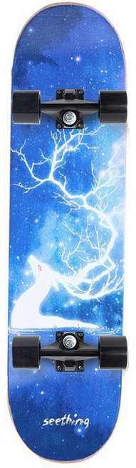 專業成人兒童幼童滑板 四輪楓木板 初學者造型雙翹板, 刷街輪款+圖案留言, 1個