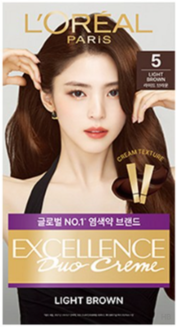 로레알파리 엑셀랑스 크림 더블튜브 염모제, 5호 라이트 브라운, 20개