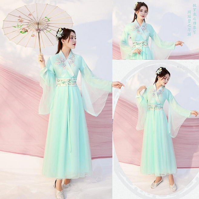 熇熇熊 漢服襦裙 大廣袖刺繡古風演出服