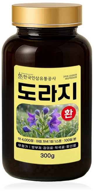 도라지환 (대용량 실속형 약 100일분) 건강환 빠른문의 상품번호 (6108), 본상품, 300g, 1개