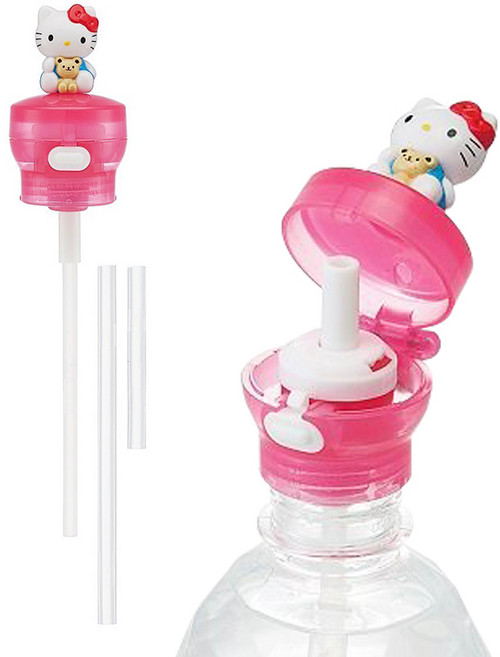 헬로키티 원터치 스트로 페트병캡/패트병빨대세트, 1개