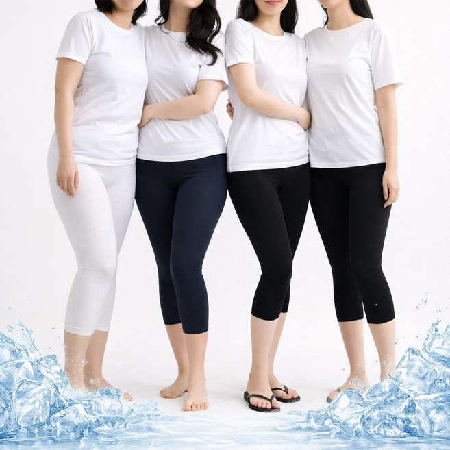국산 쿨원단 여름 7부레깅스 M~5XL 빅사이즈 요가 런닝 일상 헬스