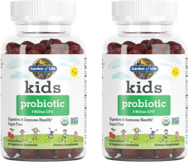 [Garden of Life] 어린이용 프로바이오틱 체리 30억CFU 베지 구미젤리 30개 2 SET, 2개, 30정
