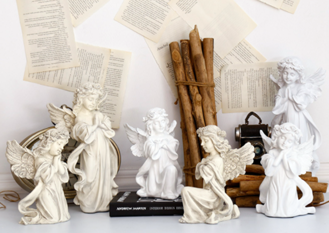 기도하는 천사 오브제 석고상 6종 택일 카페 거실 사무실 앤틱 인테리어소품 결혼 집들이선물, B앤틱