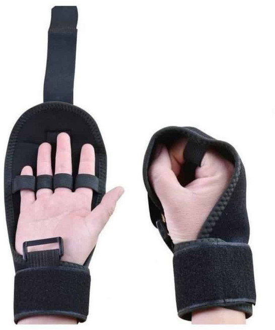 손목 보호대 부상 스트랩 장갑 손목 고정 보호대 아대 재활용품 손운동 손재활 운동 실버 보조 기구 재활, 블랙 1p, 1