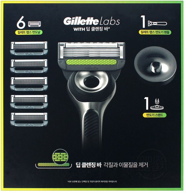 질레트 랩스 딥클렌징바 면도기 + 여분날 6p 세트, 1세트